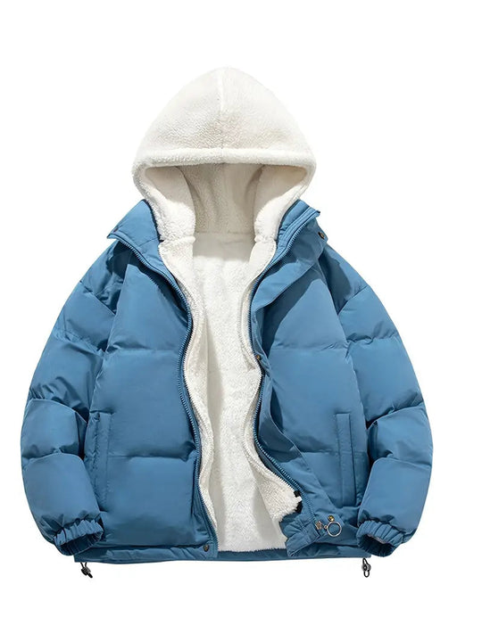 EB | Damen Winterpuffjacke mit Warmem Sherpafutter und Kapuze