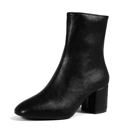 hohe Absätze Stiefeletten mit seitlichem Reißverschluss