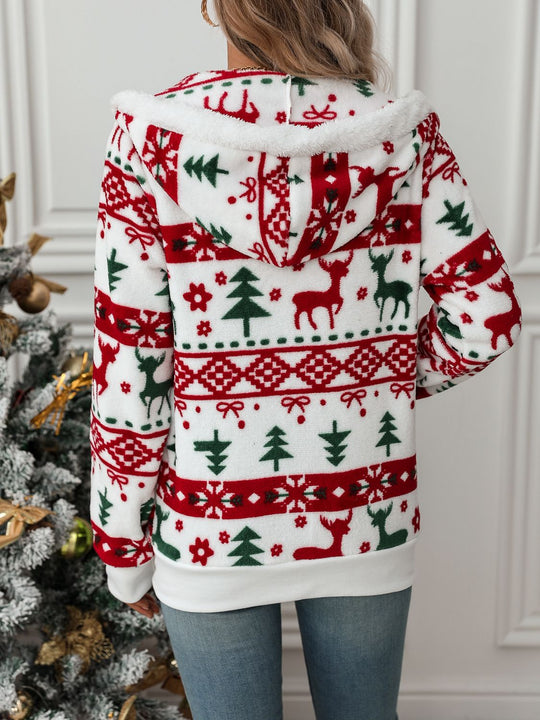 EB | Weihnachts-Hoodie Damen Strick Rentier Pullover
