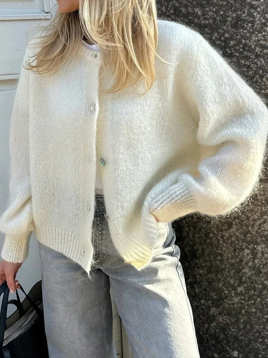 EB | Y2K Knopfverschluss Strick Freizeit Weicher Cardigan Jacke