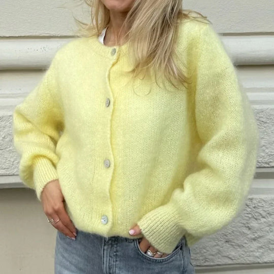 EB | Y2K Knopfverschluss Strick Freizeit Weicher Cardigan Jacke