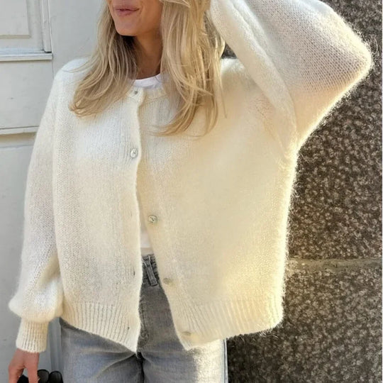 EB | Y2K Knopfverschluss Strick Freizeit Weicher Cardigan Jacke