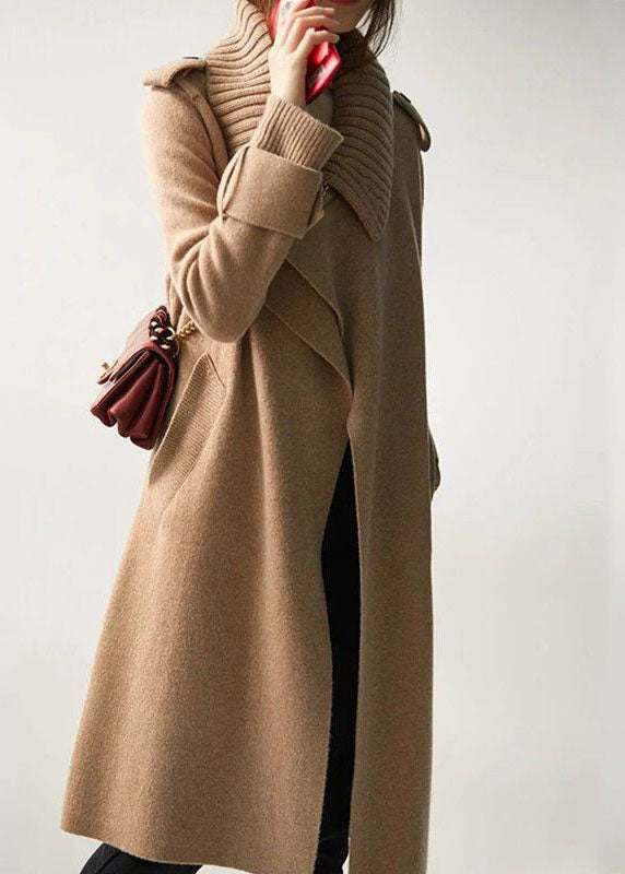 EB | Damen Kragen Stricken Patchwork Wolle Lose Strickjacken Winter