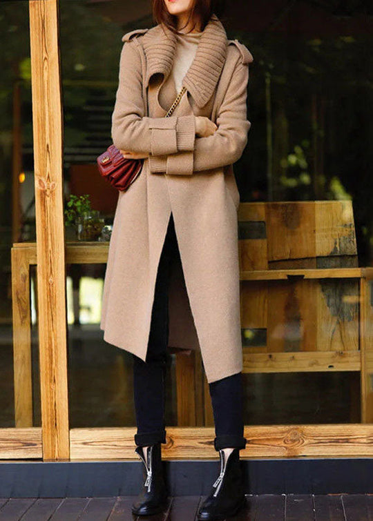 EB | Damen Kragen Stricken Patchwork Wolle Lose Strickjacken Winter