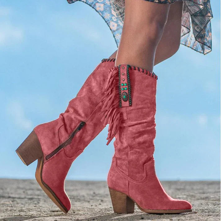 EB | Cowboy-Stiefel für den Winter Quadratische Absätze