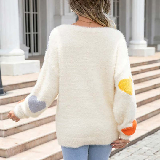 EB | Strickpullover Mit Süßem Herzmuster