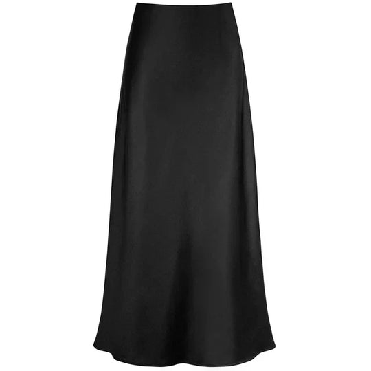EB | Mode Langer Glänzender Satin Rock