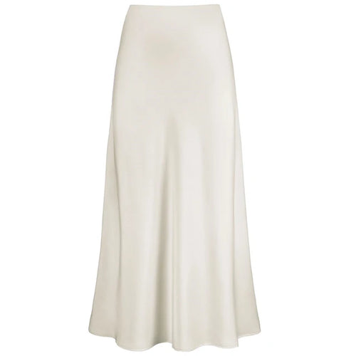EB | Mode Langer Glänzender Satin Rock