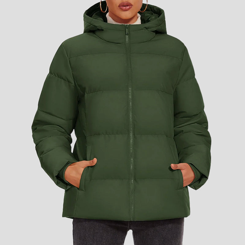 EB | Daunen-Pufferjacke mit Kapuze und Wasserabweisendem Obermaterial