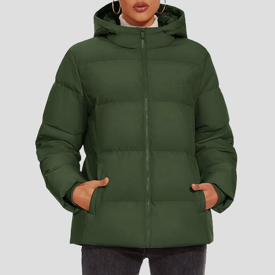 EB | Daunen-Pufferjacke mit Kapuze und Wasserabweisendem Obermaterial