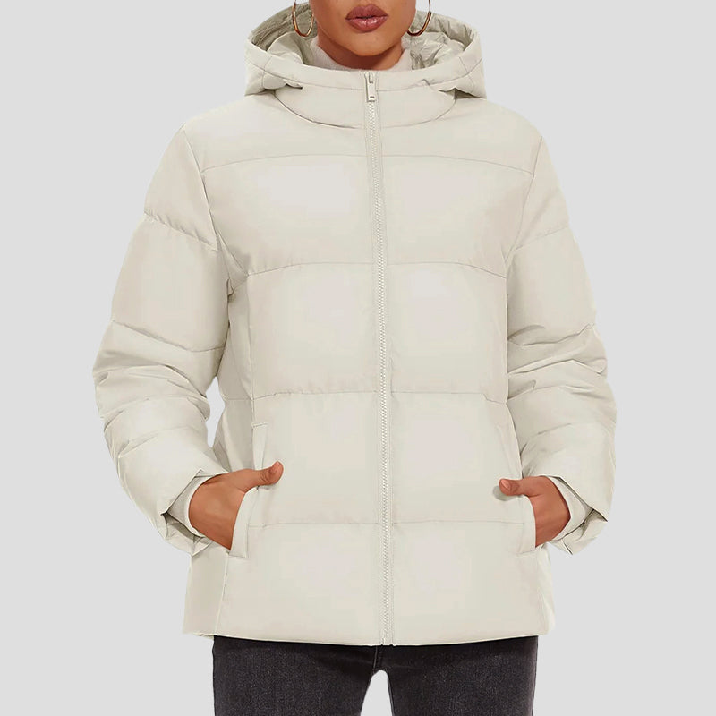 EB | Daunen-Pufferjacke mit Kapuze und Wasserabweisendem Obermaterial