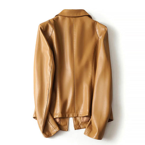 EB | Echtes Leder Ein-Knopf Blazer Jacke