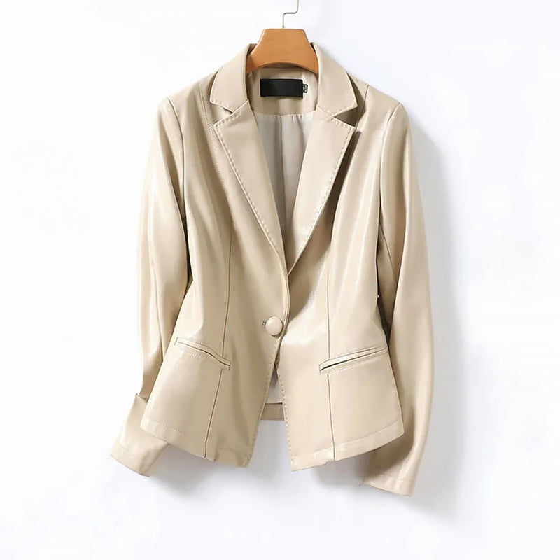 EB | Echtes Leder Einreiher Blazer Jacke