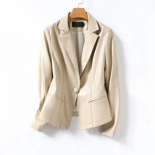 EB | Echtes Leder Einreiher Blazer Jacke