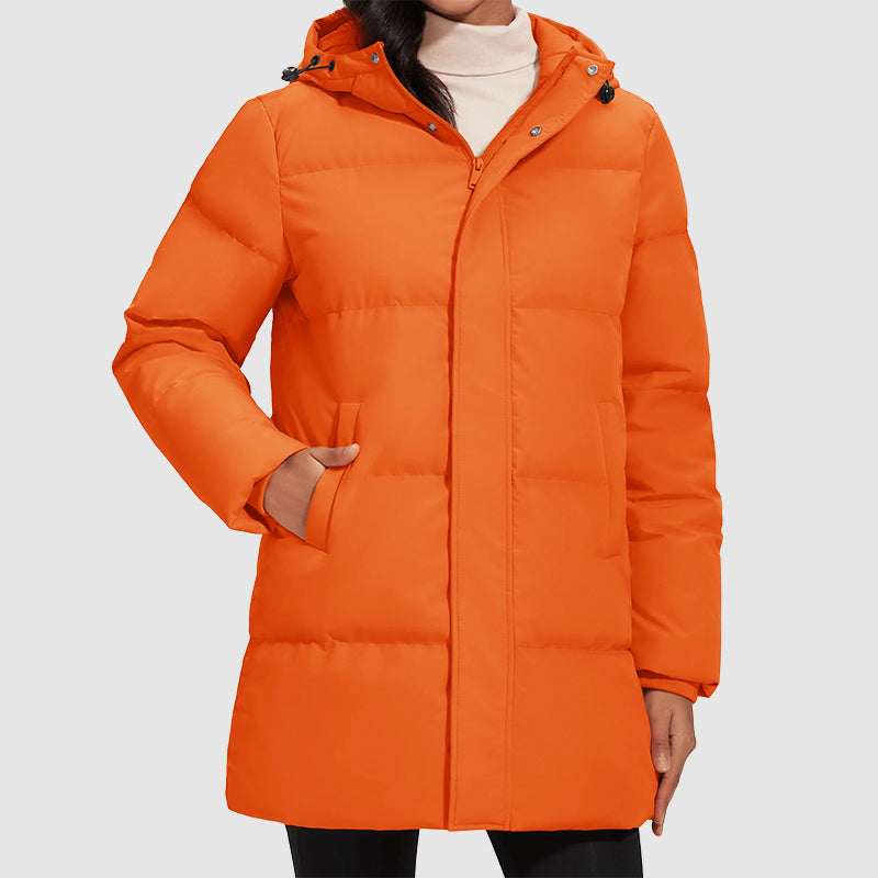 EB | Lange Gestepptes Puffer-Jacke mit Daunenfüllung