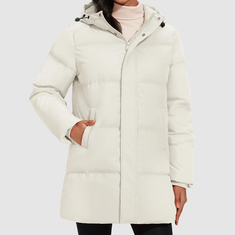 EB | Lange Gestepptes Puffer-Jacke mit Daunenfüllung