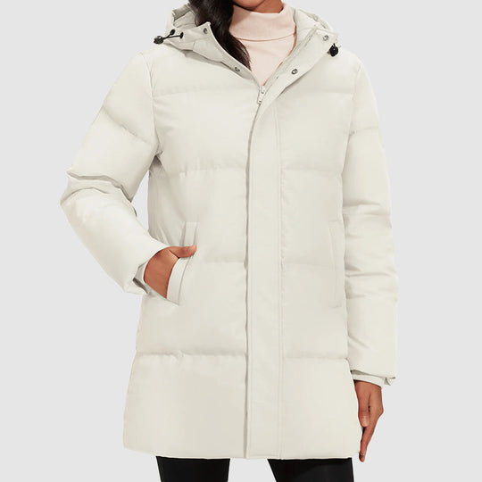 EB | Lange Gestepptes Puffer-Jacke mit Daunenfüllung