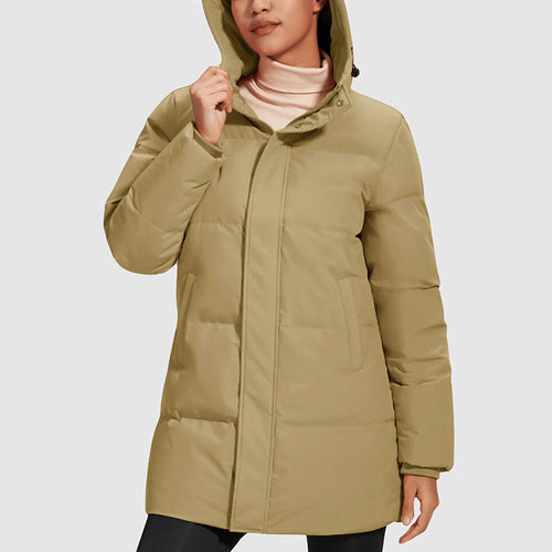 EB | Lange Gestepptes Puffer-Jacke mit Daunenfüllung
