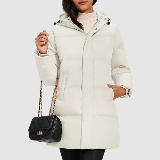 EB | Lange Gestepptes Puffer-Jacke mit Daunenfüllung