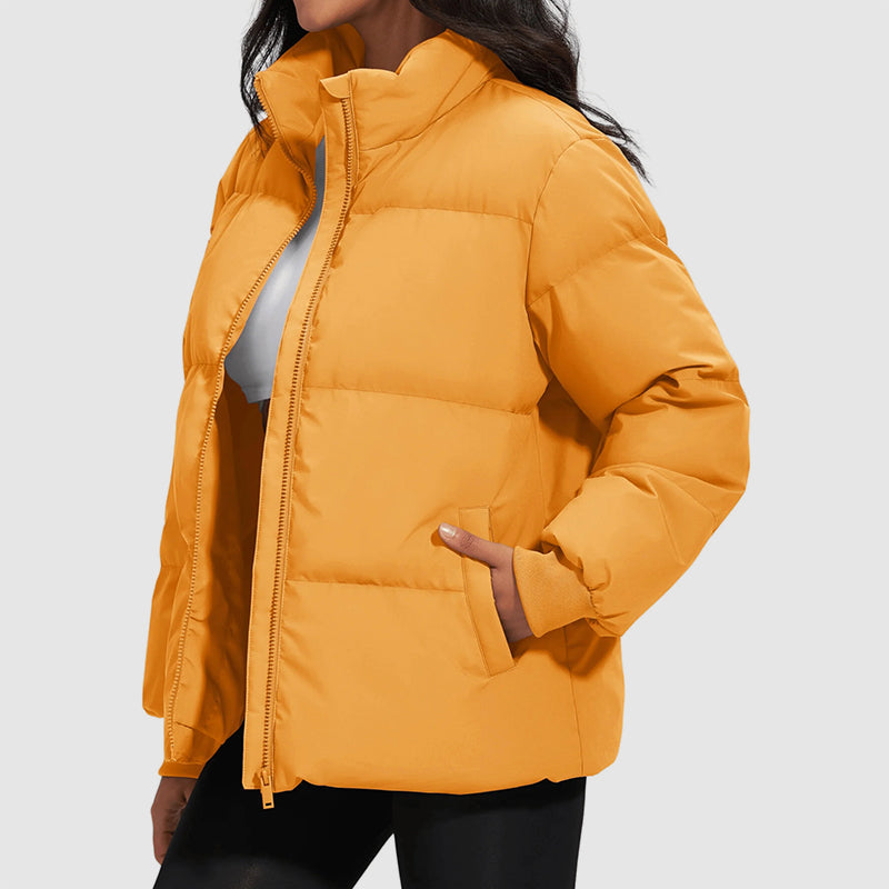 EB | Midikurz Daunenpufferjacke mit Stehkragen