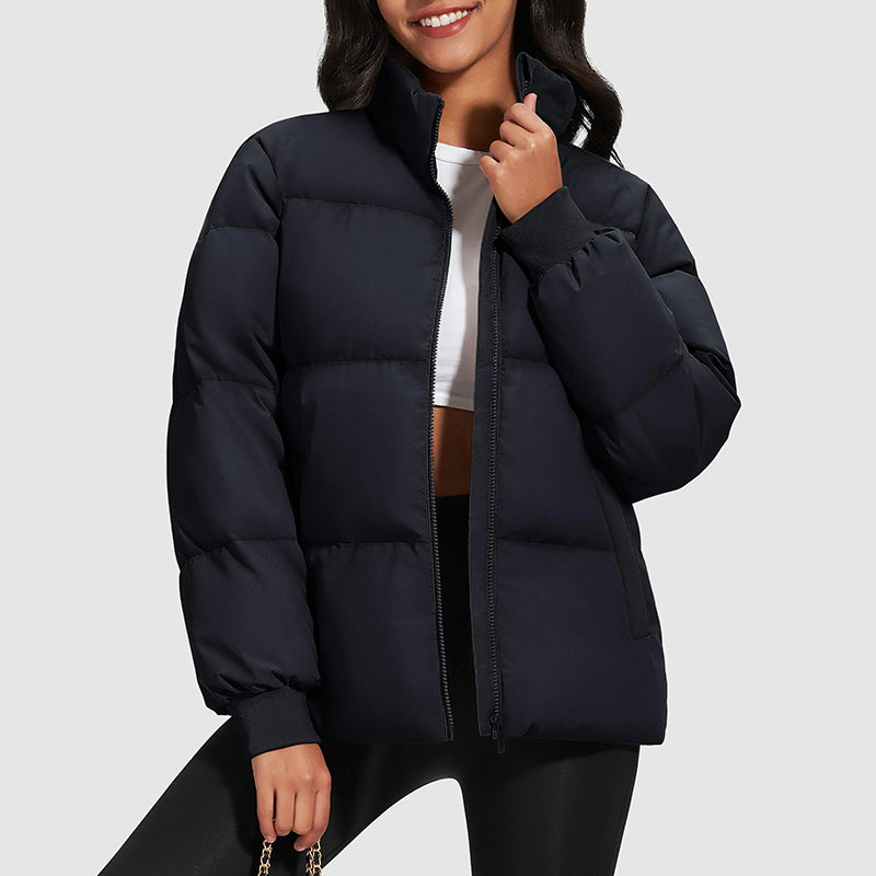EB | Midikurz Daunenpufferjacke mit Stehkragen