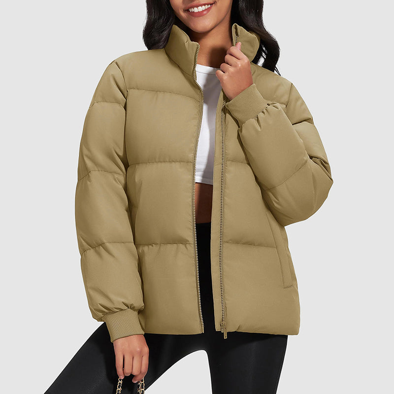EB | Midikurz Daunenpufferjacke mit Stehkragen