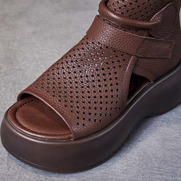Zeitlose Leder-Orthopädische Sandalen EB