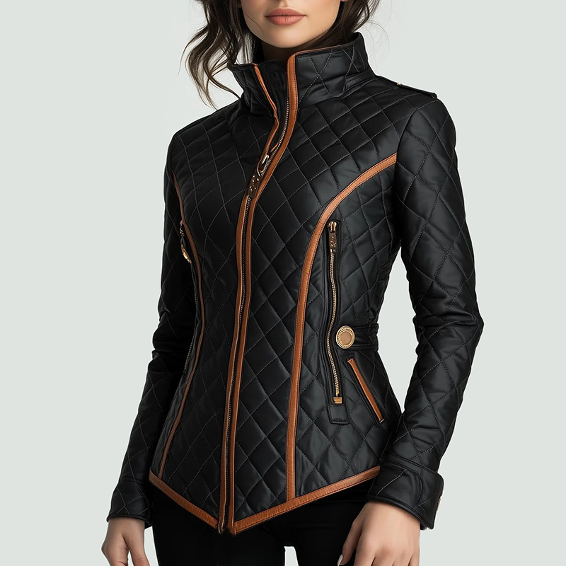 EB | Slim-Fit Steppjacke mit Kontrastbesatz