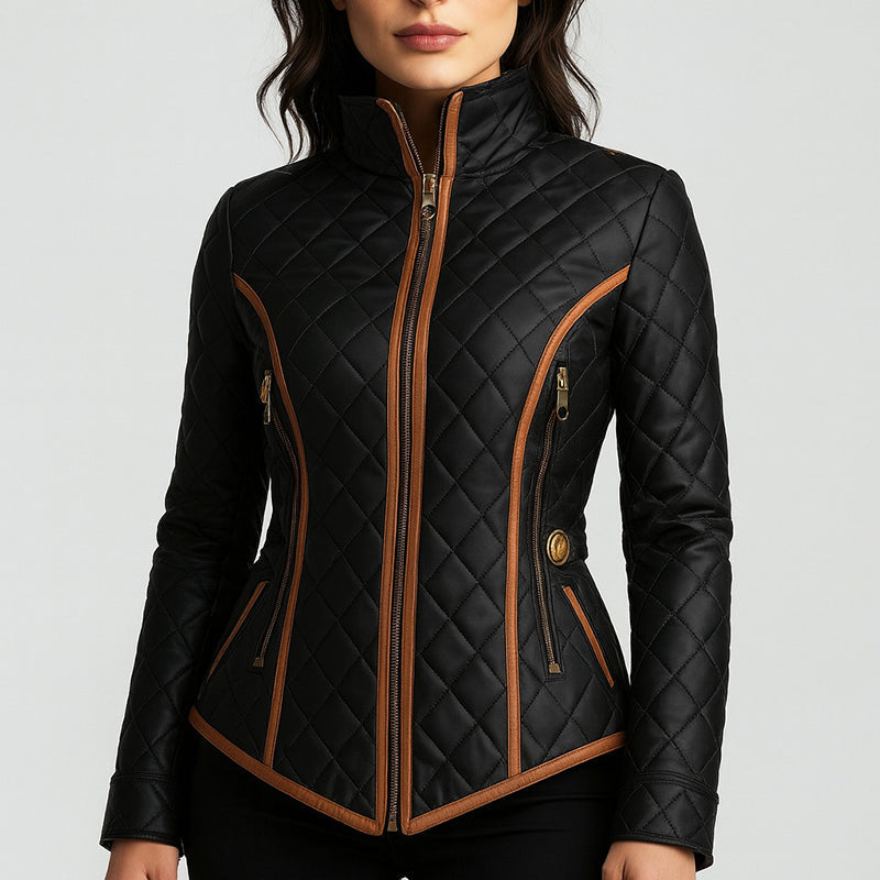 EB | Slim-Fit Steppjacke mit Kontrastbesatz