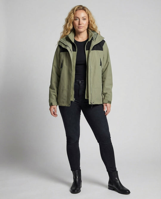 Warme Damen Winterjacke Fleece | EB