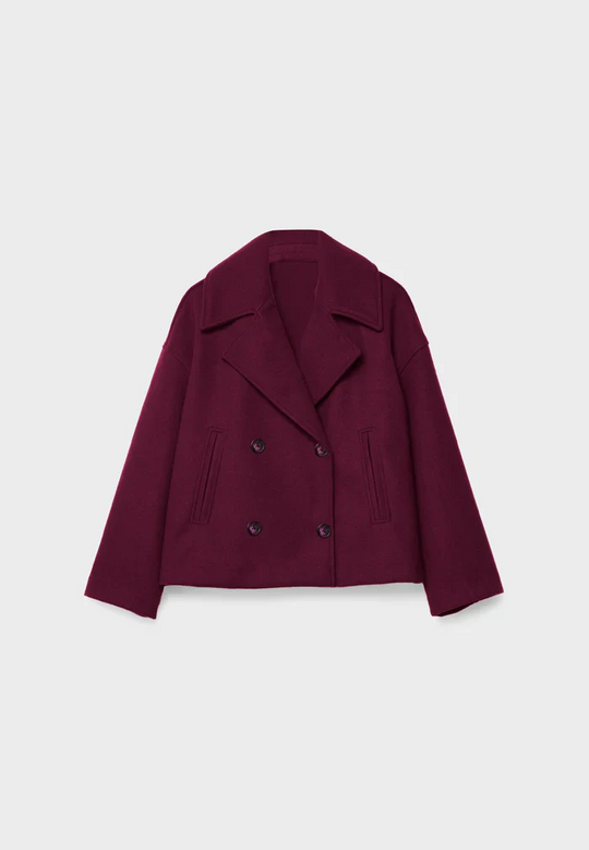 EB | Cropped Doppelreiher Mantel Boxy Kurze Jacke