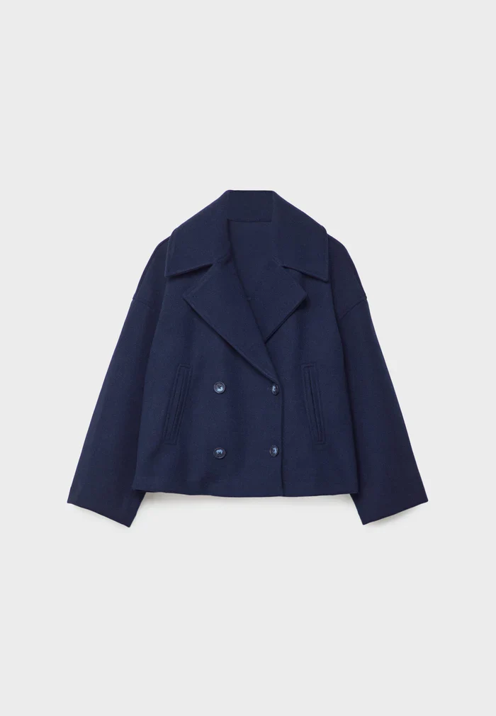 EB | Cropped Doppelreiher Mantel Boxy Kurze Jacke
