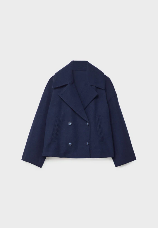 EB | Cropped Doppelreiher Mantel Boxy Kurze Jacke
