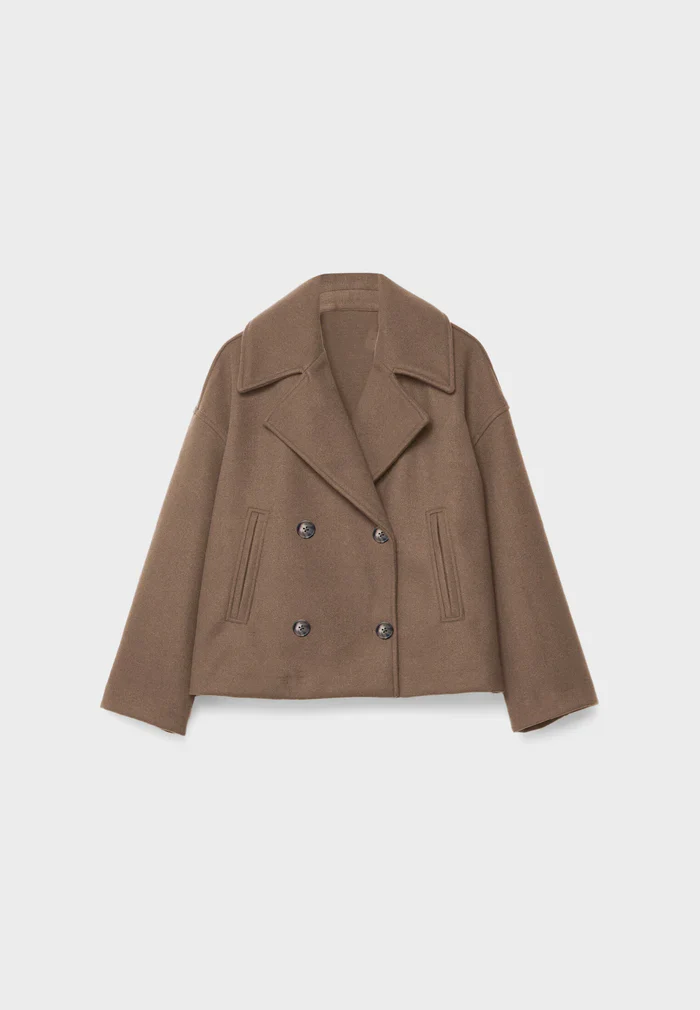 EB | Cropped Doppelreiher Mantel Boxy Kurze Jacke