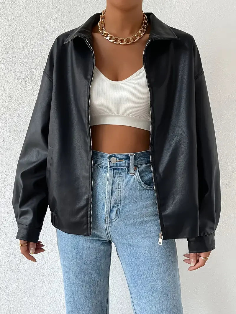 EB | Kunstleder Reißverschlussjacke