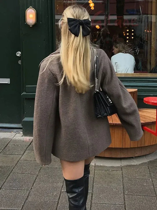EB | Übergröße Woll Mischung Mantel Drop Shoulder