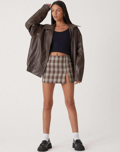EB | Pu Leder Bomberjacke Übergröße Street Style Zip up