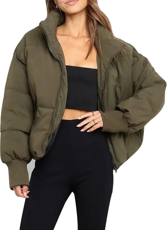 EB | Kurze Pufferjacke Übergröße Reißverschlussjacke