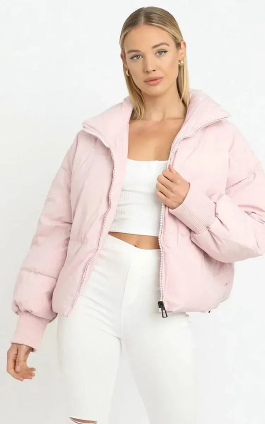 EB | Kurze Pufferjacke Übergröße Reißverschlussjacke