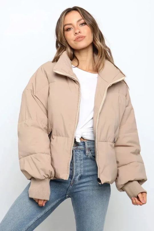 EB | Kurze Pufferjacke Übergröße Reißverschlussjacke