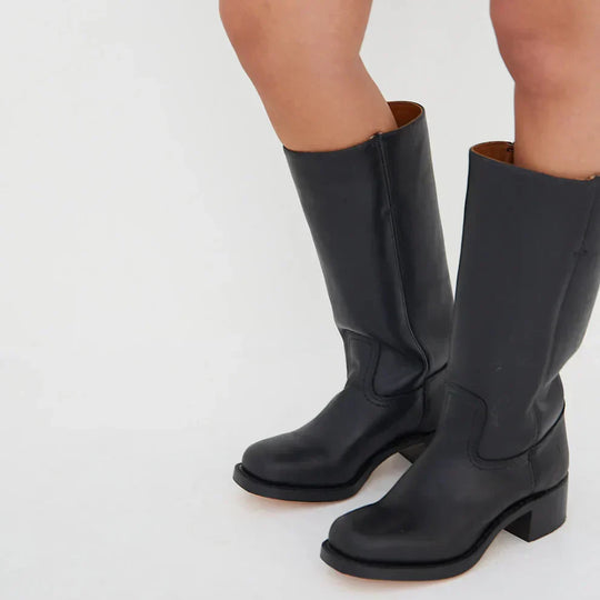 Klassische Damenstiefel Mit Blockabsatz Für Damen EB