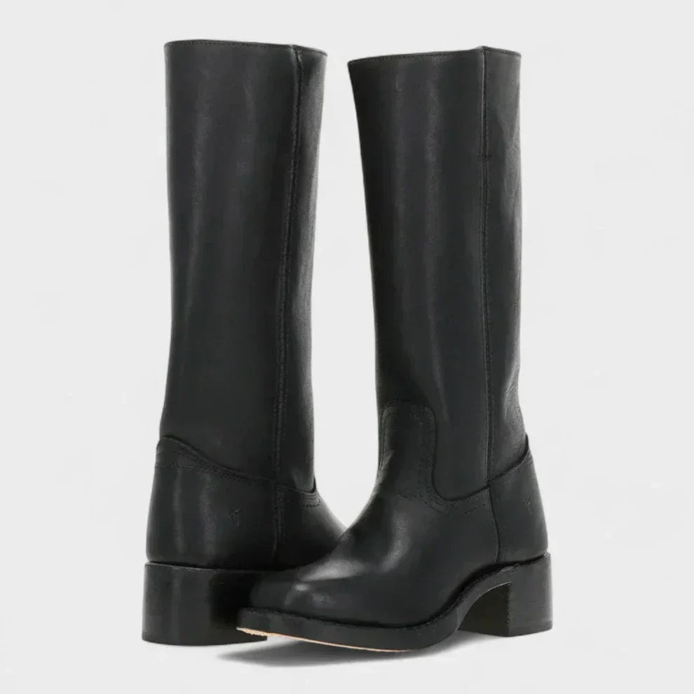 Klassische Damenstiefel Mit Blockabsatz Für Damen EB