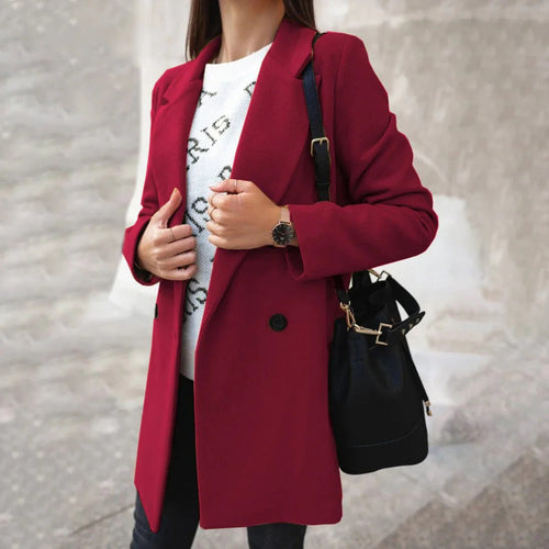 EB | Doppelreihiger Wollmantel - Mid-Length Wintermantel für Herbst/semi-formellen Stil