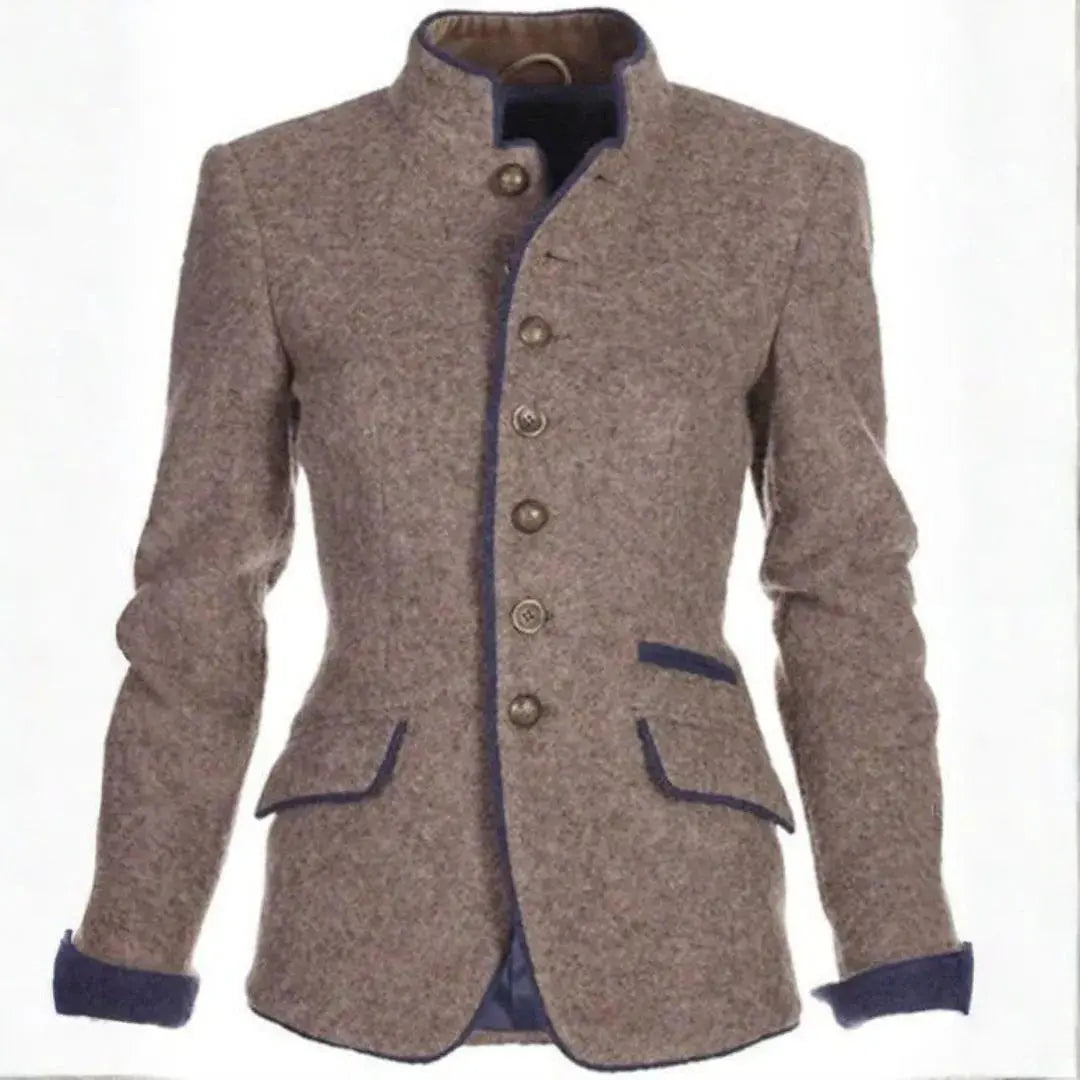 EB | Stehkragen Blazer mit Kontrastierenden Besätzen