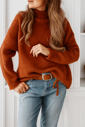 EB | Stylischer schlichter Cashmere Rollkragenpullover Ideal für den Winter