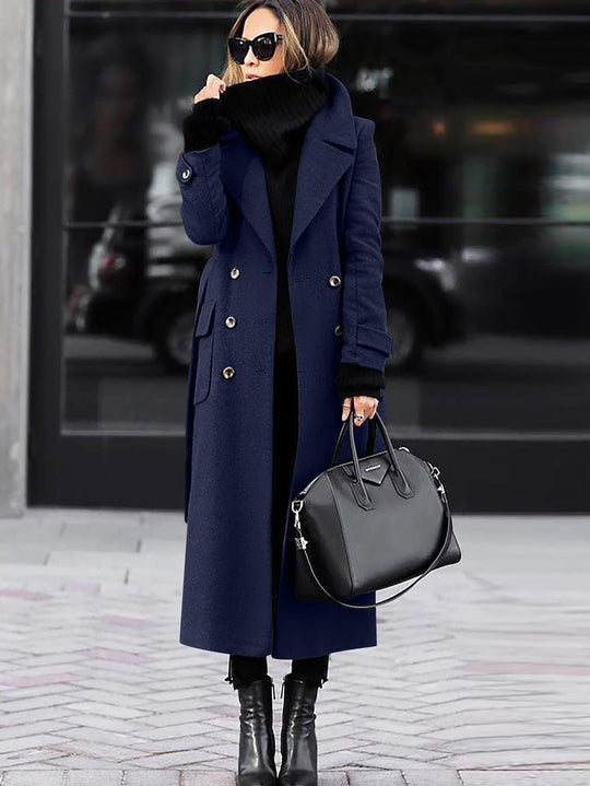 EB | Wollmantel - Elegantes Doppelreihiges Design für Winterwärme