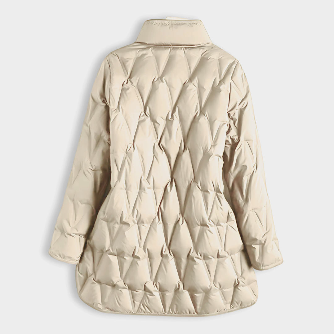 EB | Mock-Snap-Button Gesteppte Pufferjacke