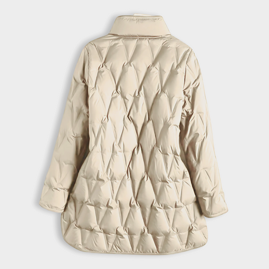 EB | Mock-Snap-Button Gesteppte Pufferjacke