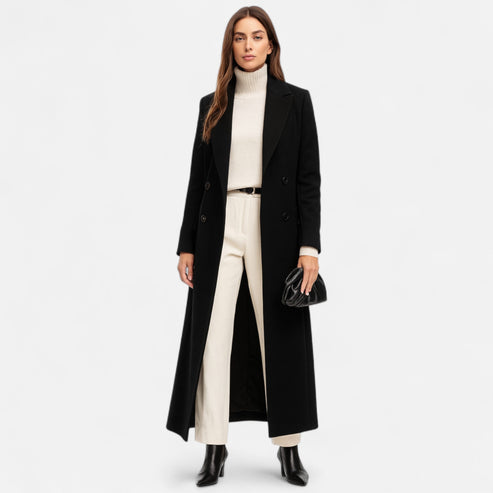 EB | Longline Maxi Mantel Maßgeschneiderter Doppelreiher Winterübermantel