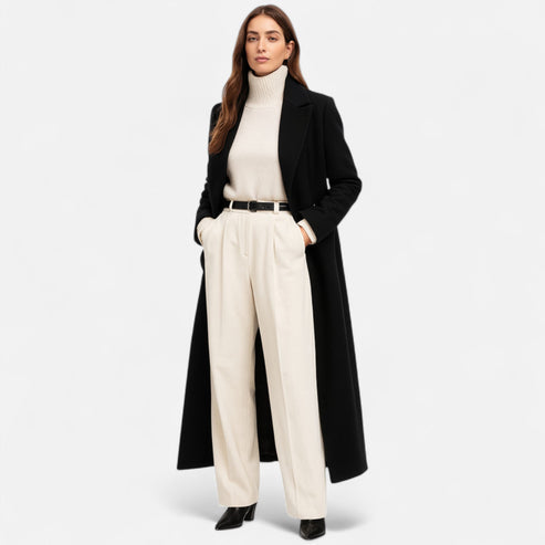 EB | Longline Maxi Mantel Maßgeschneiderter Doppelreiher Winterübermantel